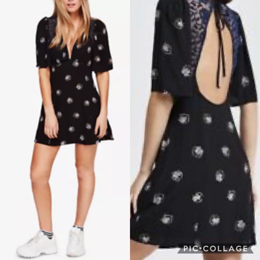 Free People Mockingbird Black Combo Floral Print